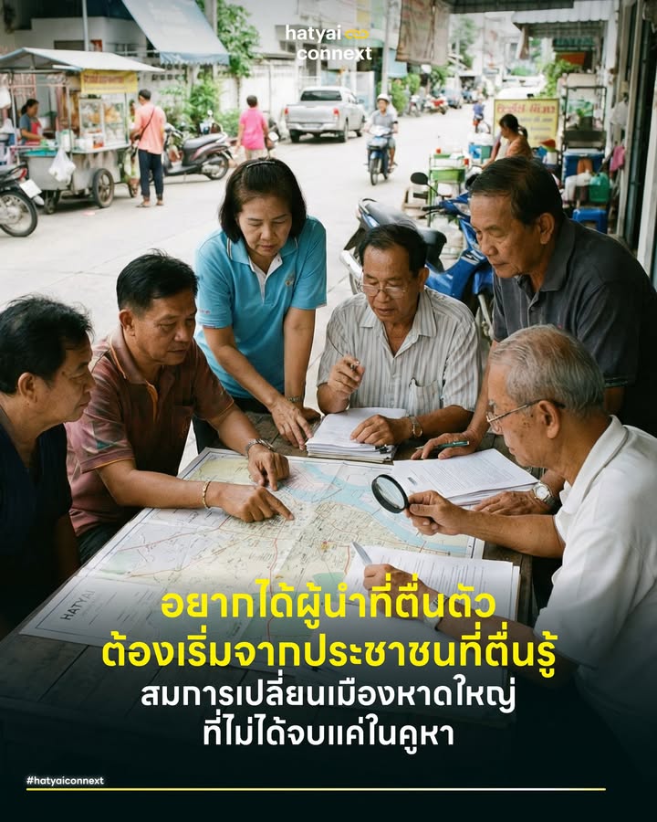 อยากได้ผู้นำที่ตื่นตัว ต้องเริ่มจากประชาชนที่ตื่นรู้ สมการเปลี่ยนเมืองหาดใหญ่ ที่ไม่ได้จบแค่ในคูหา . ในขณะที่สปอตไลต์ทุกดวงกำลังส่องไปที่ผู้สมัครและนโยบายหาเสียง เรามักหลงลืมความจริงข้อหนึ่งไปว่า รัฐบาลหรือท้องถิ่นที่ดีไม่ได้เกิดขึ้นจาก 'ความบังเอิญ' หรือ 'โชคชะตา' แต่เกิดจาก 'แรงกดดัน' ของประชาชน . ทฤษฎีรัฐศาสตร์สมัยใหม่ยืนยันตรงกันว่า Active Government รัฐบาลที่ตื่นตัวและตอบสนองไว จะเกิดขึ้นไม่ได้เลย หากขาดซึ่ง Active Citizen พลเมืองที่ตื่นรู้และมีส่วนร่วม เพราะในระบบนิเวศประชาธิปไตย 'คุณภาพของคนเลือก' จะเป็นตัวกำหนด 'คุณภาพของคนทำงาน' อย่างหลีกเลี่ยงไม่ได้ . #พลเมืองตื่นรู้ไม่ใช่แค่ผู้ไปโหวต ตามทฤษฎี Civic Culture วัฒนธรรมพลเมือง การเป็นพลเมืองในระบอบประชาธิปไตย ไม่ได้จำกัดอยู่แค่การไปใช้สิทธิเลือกตั้ง แต่ Active Citizen คือผู้ที่มองเห็นว่าเรื่องส่วนรวมคือเรื่องส่วนตัว พวกเขามีบทบาทสำคัญ 3 ระยะ คือ 1. ก่อนเลือกตั้ง (ตรวจสอบนโยบาย) 2. วันเลือกตั้ง (ใช้สิทธิอย่างมีคุณภาพ) และสำคัญที่สุดคือ 3. หลังเลือกตั้ง (ติดตาม ตรวจสอบ และทวงถามสัญญา) การเปลี่ยนสถานะจากผู้อาศัยมาเป็นผู้มีส่วนร่วมคือก้าวแรกของการเปลี่ยนแปลง . #รัฐบาลตื่นตัวเพราะกลัวเสียงประชาชน ในทางเศรษฐศาสตร์การเมือง อธิบายความสัมพันธ์นี้ด้วยทฤษฎีตัวการ-ตัวแทน โดยเปรียบประชาชนเป็น เจ้าของกิจการ และนักการเมืองเป็นลูกจ้าง ธรรมชาติของลูกจ้างมักจะทำงานตามใจชอบหากเจ้านายไม่คอยดู ดังนั้น การมีเจ้าของกิจการที่ตื่นตัวที่คอยส่งเสียง ร้องเรียน หรือจับตามองการใช้งบประมาณ จึงเปรียบเสมือนการติดกล้องวงจรปิดที่ทำให้รัฐบาลต้องทำงานแข็งขันตลอดเวลา ไม่กล้าอยู่นิ่งเฉยและต้องเร่งสร้างผลงานเพื่อตอบสนองความต้องการของนายจ้างให้เร็วที่สุด . #เทคโนโลยีเปลี่ยนบ่นให้เป็นพลัง ในยุค 2026 การเป็น Active Citizen ง่ายกว่าที่คิด เราไม่จำเป็นต้องลงถนนประท้วงเสมอไป แต่สามารถใช้เทคโนโลยีเพื่อการมีส่วนร่วม มาเป็นเครื่องมือในการตรวจสอบ เช่น การใช้ Open Data ดูงบประมาณจัดซื้อจัดจ้าง การแจ้งปัญหาผ่านกลุ่มออนไลน์ของเมือง การส่งข้อมูลให้สื่อเพื่อช่วยสื่อสารประเด็นตามข้อเท็จริง หรือการระดมรายชื่อเสนอกฎหมายออนไลน์ การขยับนิ้วบนหน้าจออย่างมีข้อมูล สามารถสร้างแรงสั่นสะเทือนให้ภาครัฐต้องรีบขยับตัวแก้ไขปัญหาได้เร็วกว่าการบ่นลอยๆ . #หาดใหญ่โฉมใหม่เริ่มที่คนใส่ใจ สำหรับหาดใหญ่ บริบทของการเป็น Active Citizen คือการร่วมกันออกแบบเมือง เราต้องการคนหาดใหญ่ที่ไม่ใช่แค่รอรับความช่วยเหลือตอนน้ำท่วม แต่เป็นคนที่ช่วยกันชี้จุดเสี่ยง เสนอแนะทางแก้ หรือรวมกลุ่มกันดูแลชุมชน พลังของความเป็นพลเมืองที่เข้มแข็งจะบีบให้ท้องถิ่นต้องเลิกทำงานแบบเช้าชามเย็นชาม แล้วหันมาทำงานเชิงรุก เพราะรู้ดีว่าทุกการกระทำกำลังถูกจับจ้องโดยพลเมืองที่มีคุณภาพ . การเลือกตั้งที่กำลังจะมาถึงเป็นเพียงพิธีกรรมเริ่มต้น แต่ของจริงคือวันรุ่งขึ้นหลังจากนั้น ถ้าอยากได้รัฐบาลที่ตื่นตัว เราต้องเริ่มจากการเป็นพลเมืองที่ตื่นรู้ . เลิกถามว่า "เลือกไปแล้วเขาจะทำไหม" แต่ให้เริ่มถามว่า "ถ้าเขาไม่ทำ เราจะทำอะไรได้บ้าง" เพราะอำนาจสูงสุดไม่ได้อยู่ที่ปลายปากกาวันเลือกตั้ง แต่อยู่ที่การตรวจสอบอย่างเข้มข้นในทุกๆ วันนับจากนี้ . อ้างอิง - Almond, G. A., & Verba, S. (1963). The Civic Culture: Political Attitudes and Democracy in Five Nations. Princeton University Press. - Besley, T. (2006). Principled Agents?: The Political Economy of Good Government. Oxford University Press. - Fung, A. (2015). Putting the Public Back into Governance: The Challenges of Citizen Participation and Its Future. Public Administration Review. - Gaventa, J., & Barrett, G. (2012). Mapping the Outcomes of Citizen Engagement. World Development. __ #HeartYaiComeback #HugHeartYai #CurioCity #HatyaiConnext #MentalHealthAwareness #ActiveCitizen #ActiveGovernment #เลือกตั้ง2569 #หาดใหญ่hatyaiconnext